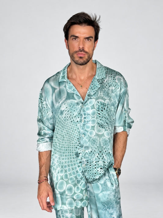 GREEN MANDALA SILK Set for Men/ Party Pajama - PRE SALE