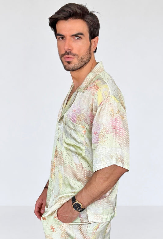 Party Pajama - Green Dots SILK Set for Men PRE SALE