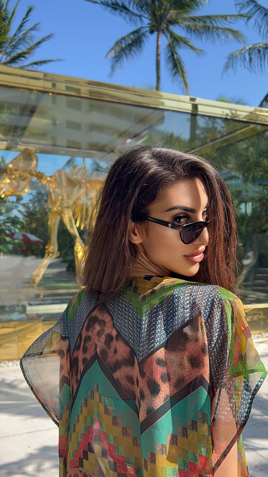 Unisex long vest/ sleeveless kaftan "Jungle vibes"