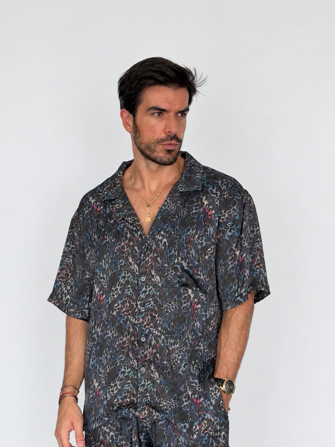 BLUE ANIMAL PRINT SILK Set for Men / Party Pajama  PRE SALE
