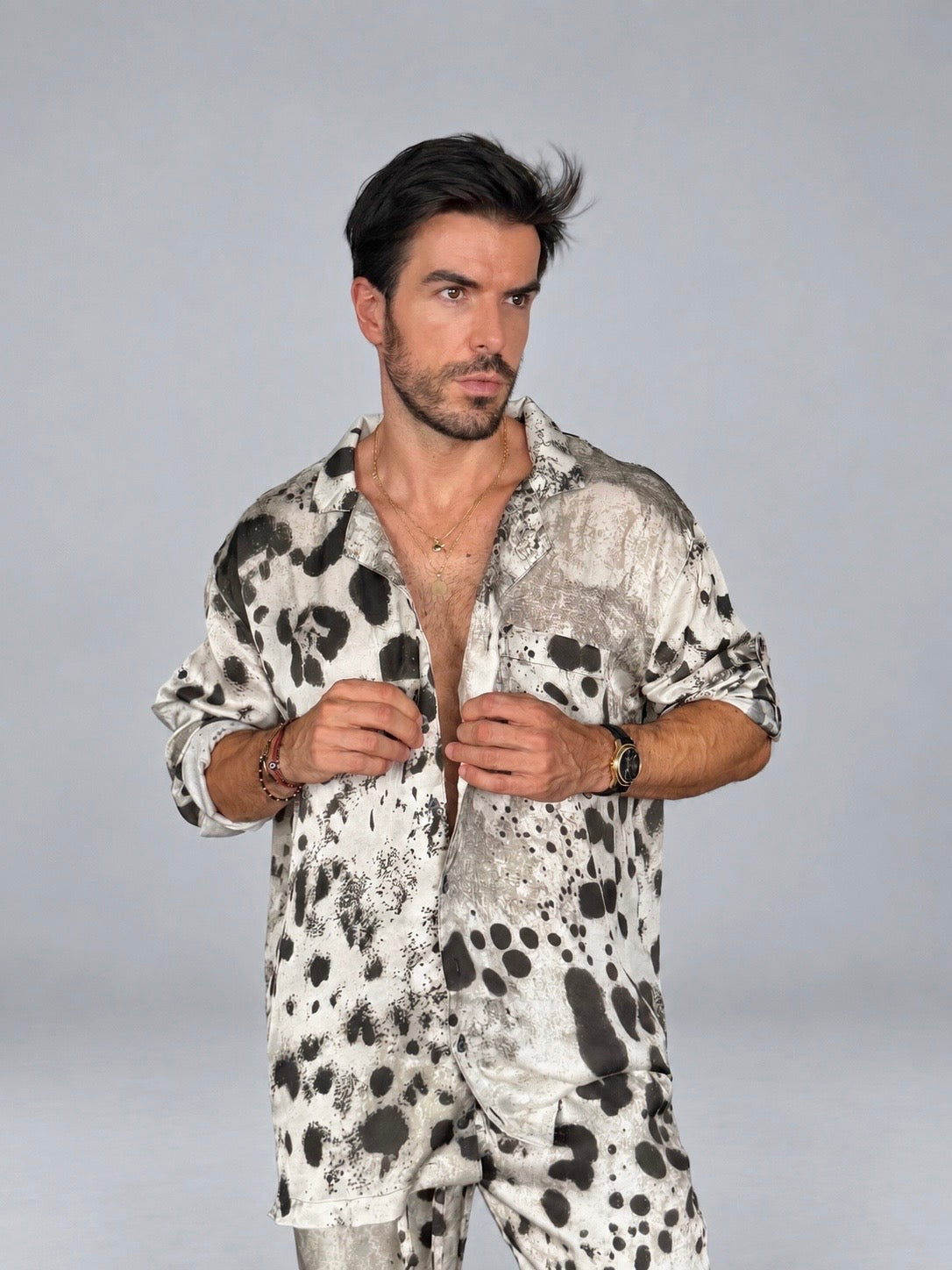 BEIGE SILK Set for Men / Party Pajama - PRE SALE
