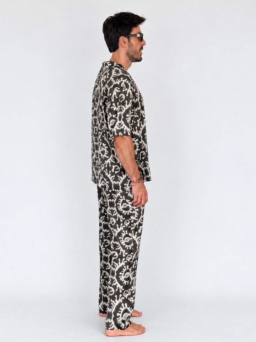 Party Pajama  - BLACK SILK Set for Men PRE SALE