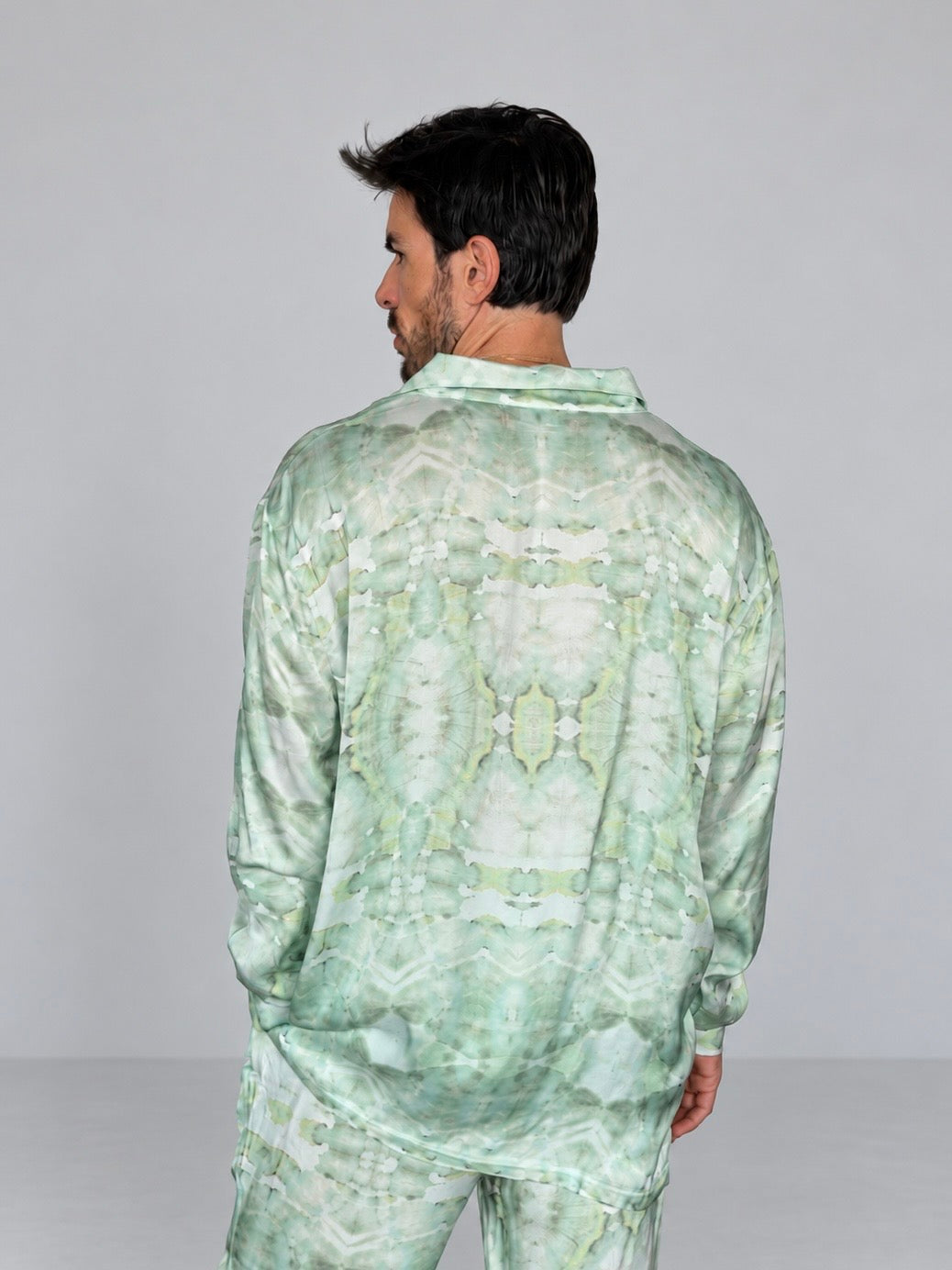 GREEN Tie Die SILK Set for Men/ Party Pajama - PRE SALE