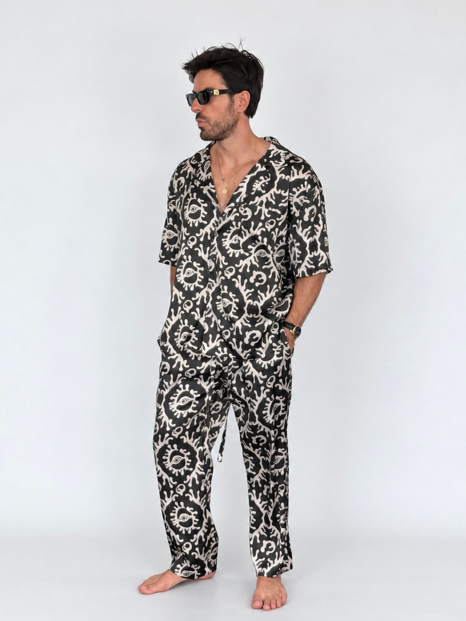 Party Pajama  - BLACK SILK Set for Men PRE SALE