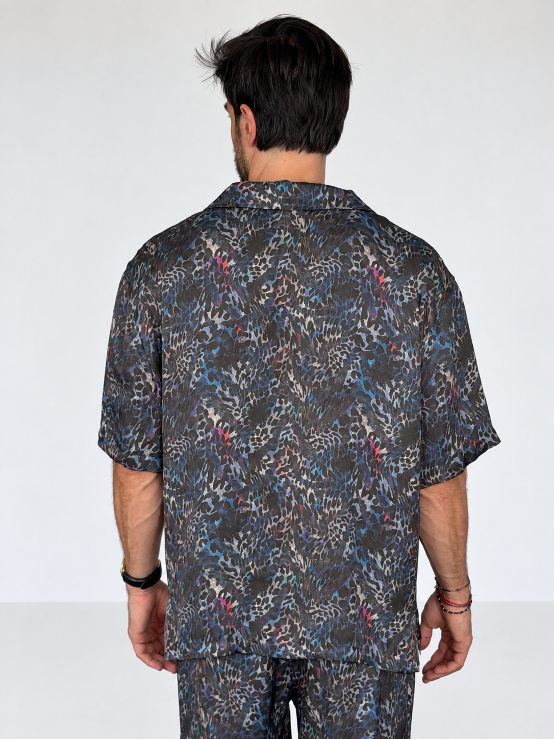 BLUE ANIMAL PRINT SILK Set for Men / Party Pajama  PRE SALE