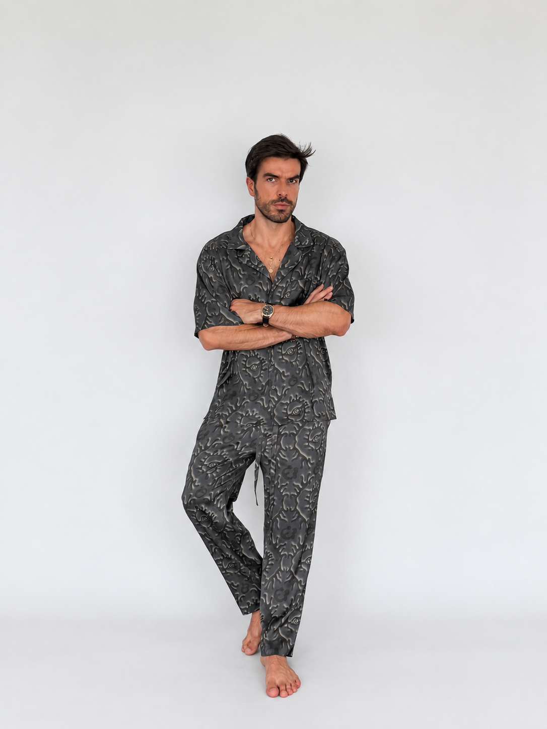 DARK BLUE SILK Set for Men PRE SALE - Party Pajama