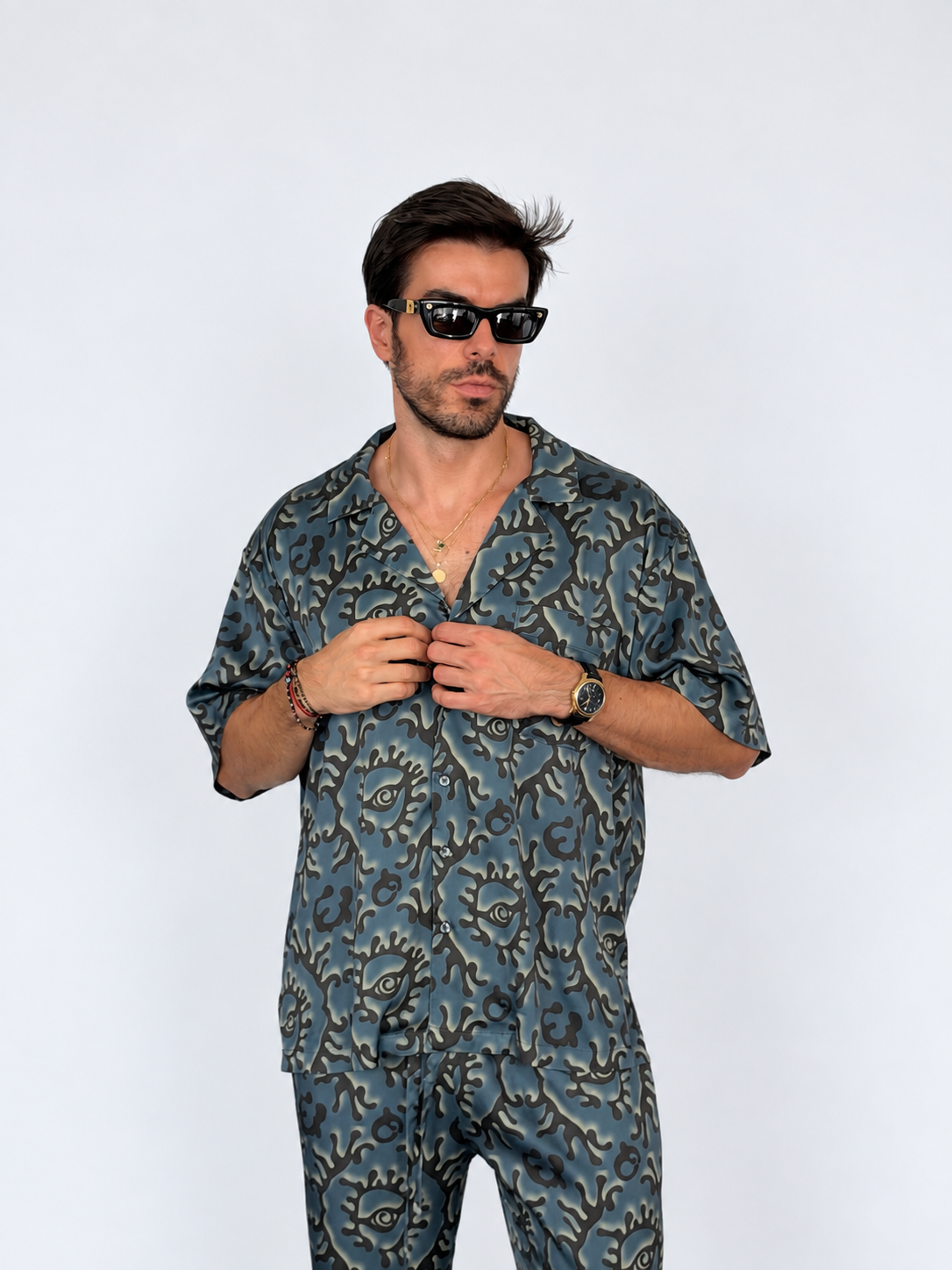 Party Pajama  - BLUE SILK Set for Men PRE SALE