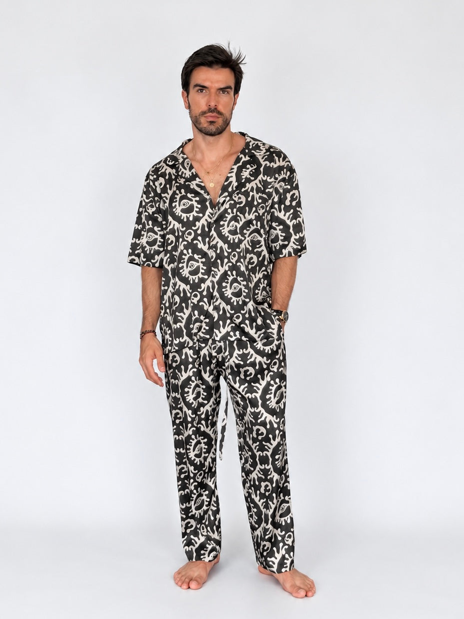 Party Pajama  - BLACK SILK Set for Men PRE SALE