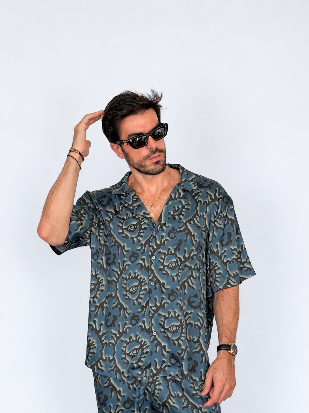 Party Pajama  - BLUE SILK Set for Men PRE SALE