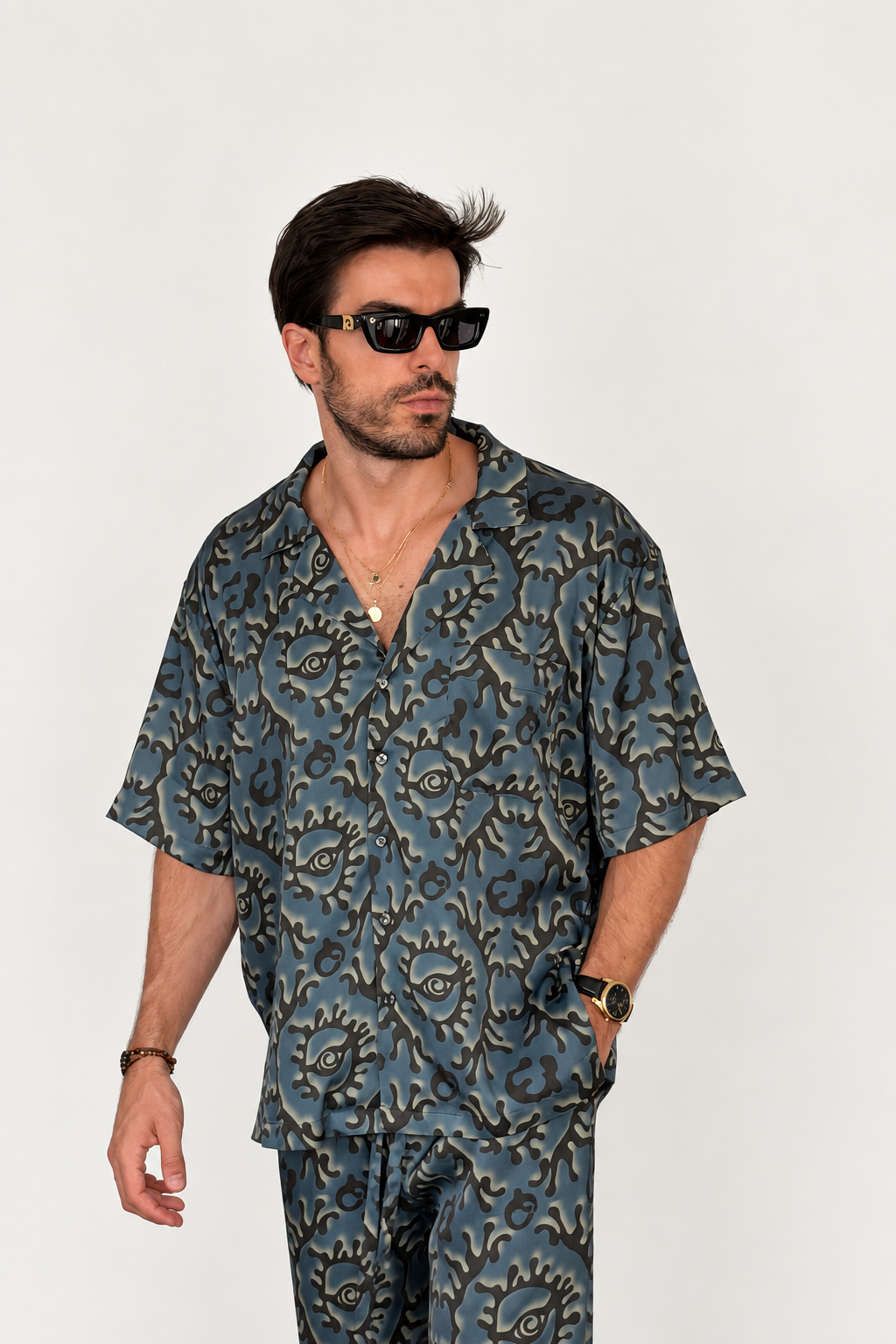 Party Pajama  - BLUE SILK Set for Men PRE SALE