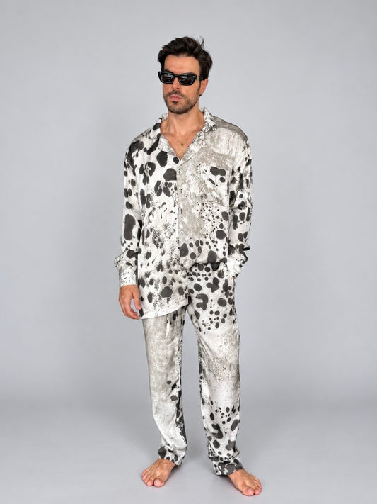 BEIGE SILK Set for Men / Party Pajama - PRE SALE
