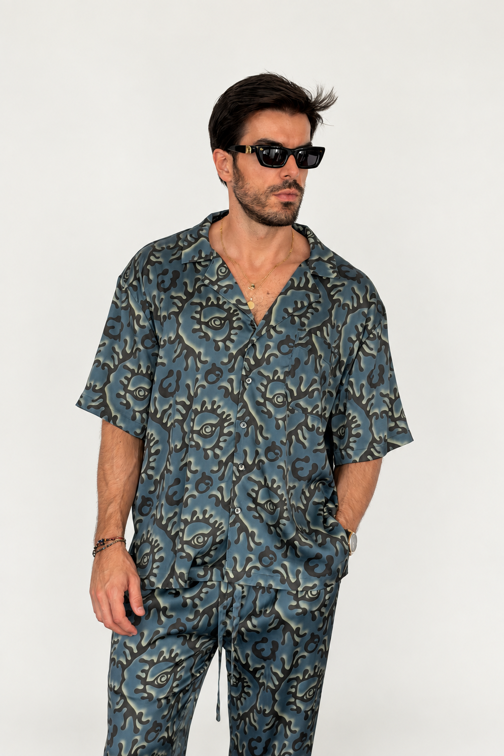 Party Pajama  - BLUE SILK Set for Men PRE SALE