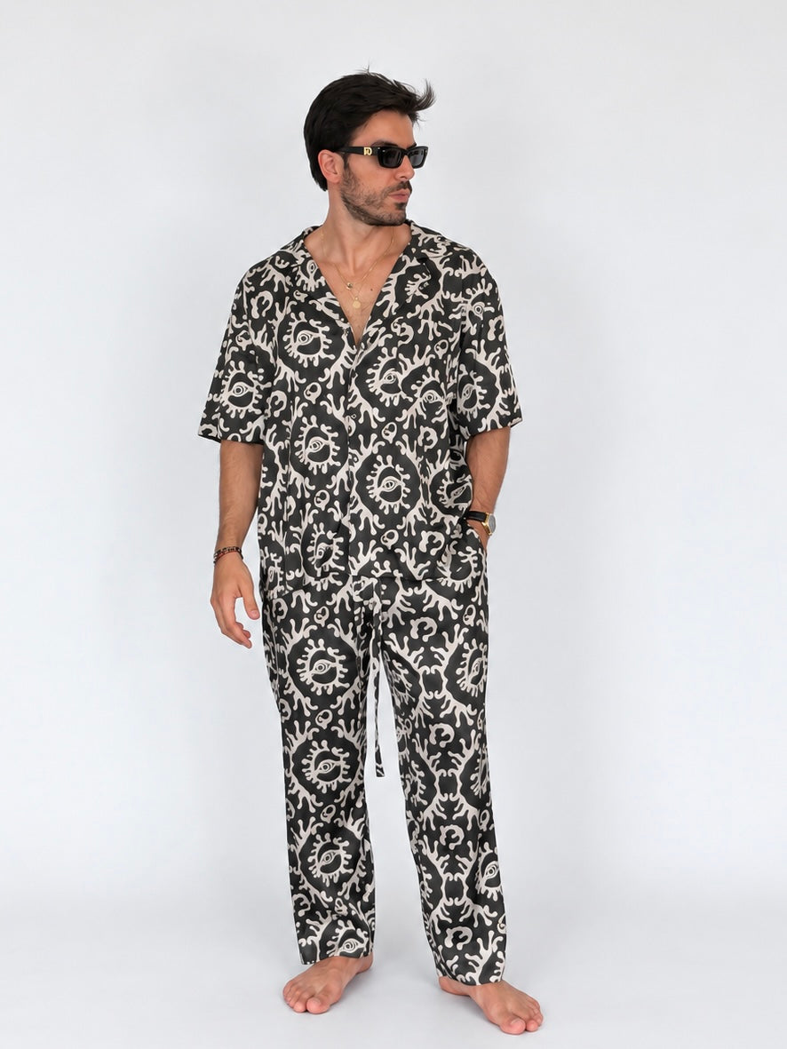 Party Pajama  - BLACK SILK Set for Men PRE SALE
