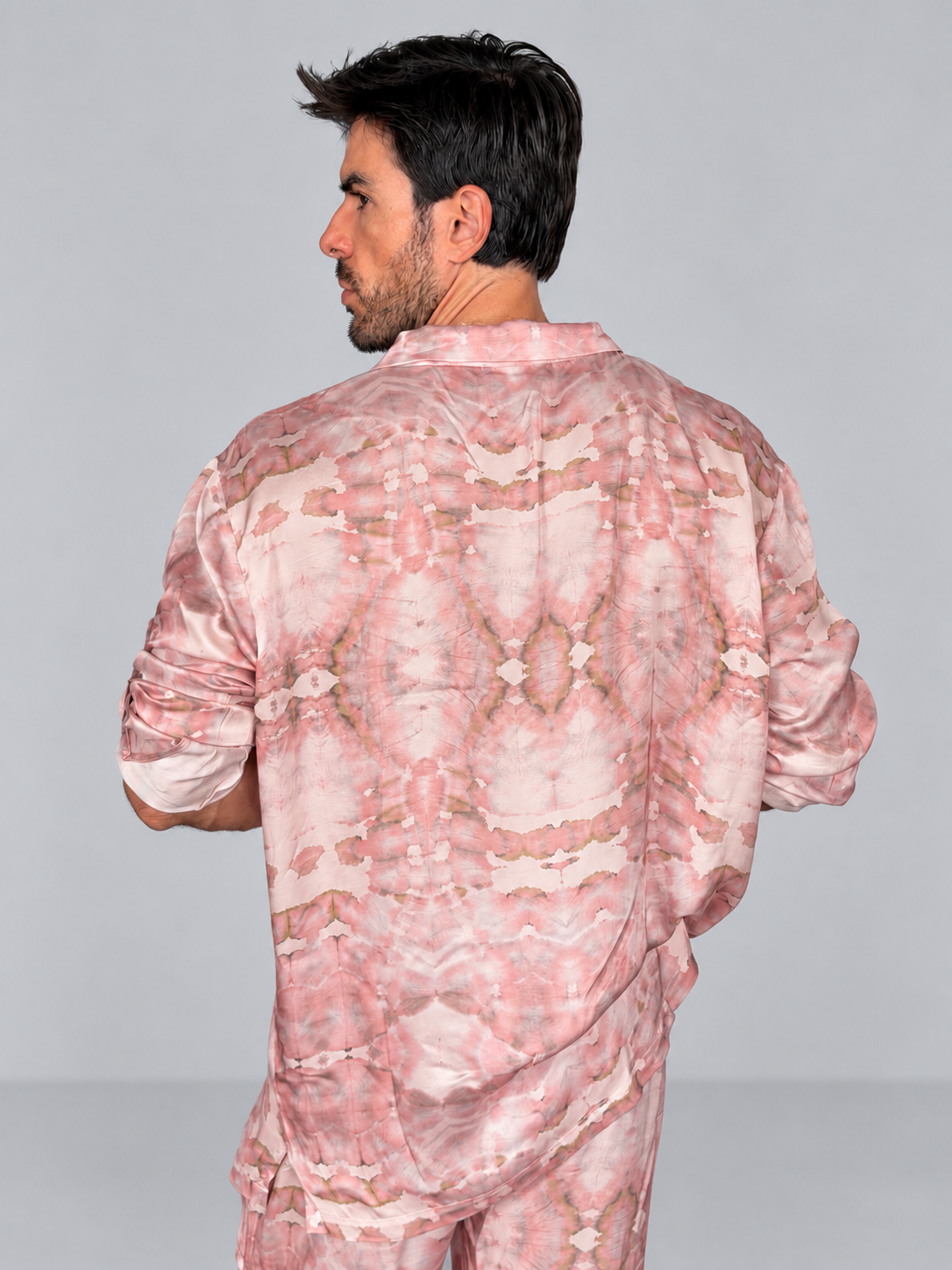 PEACH Tie Die SILK Set for Men / Party Pajama - PRE SALE