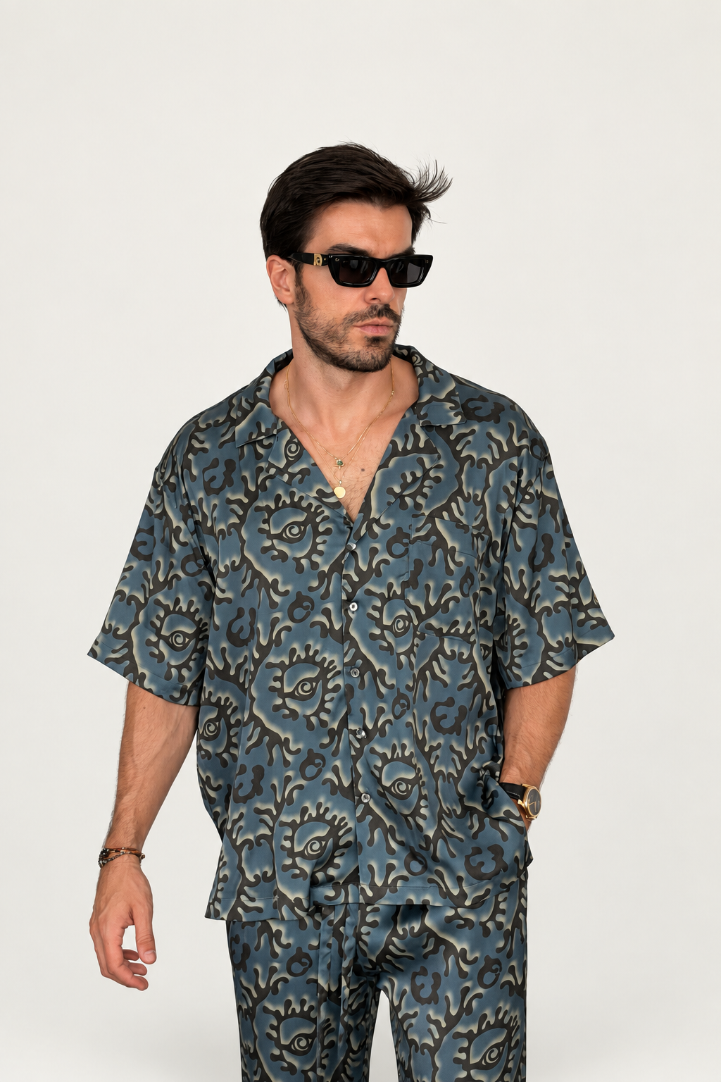 Party Pajama  - BLUE SILK Set for Men PRE SALE