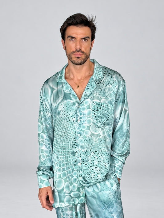 GREEN MANDALA SILK Set for Men/ Party Pajama - PRE SALE