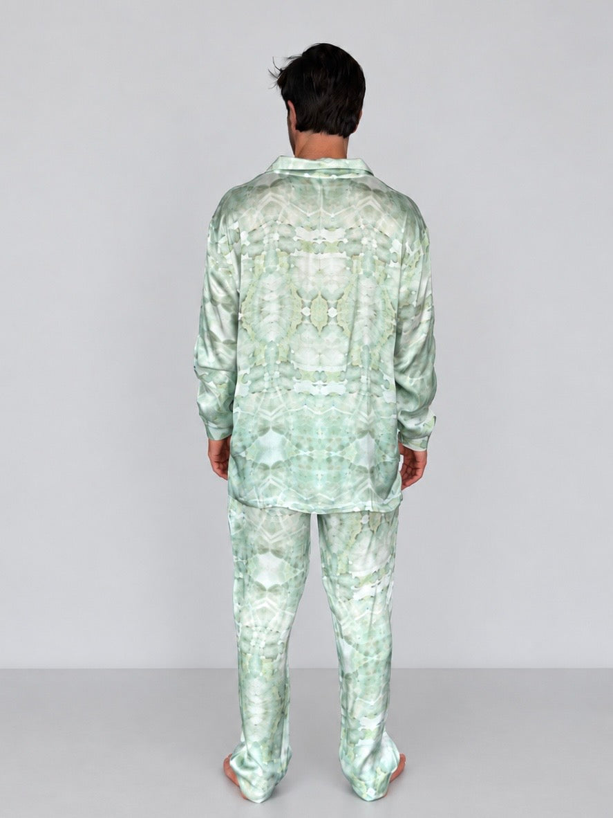 GREEN Tie Die SILK Set for Men/ Party Pajama - PRE SALE