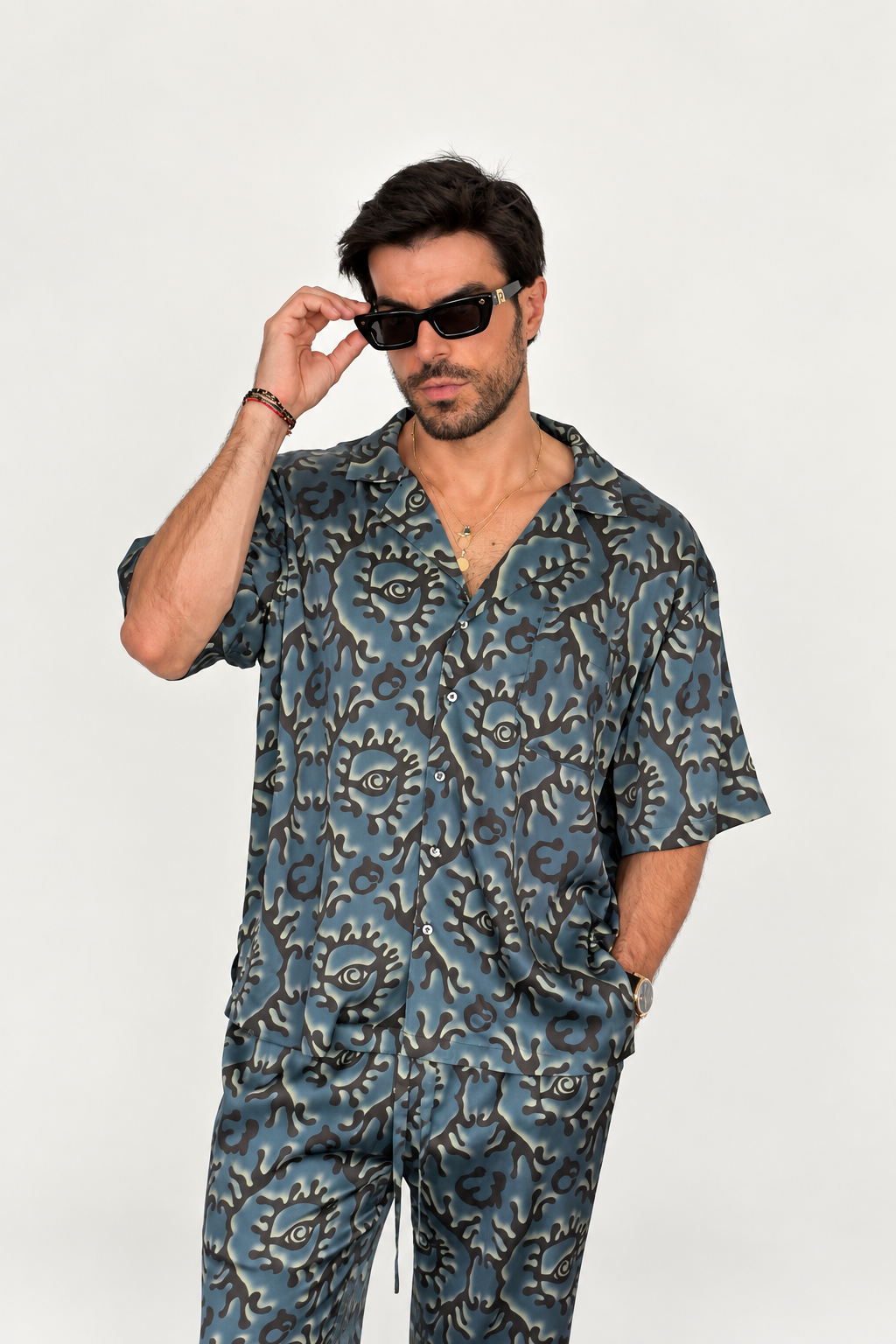 Party Pajama  - BLUE SILK Set for Men PRE SALE