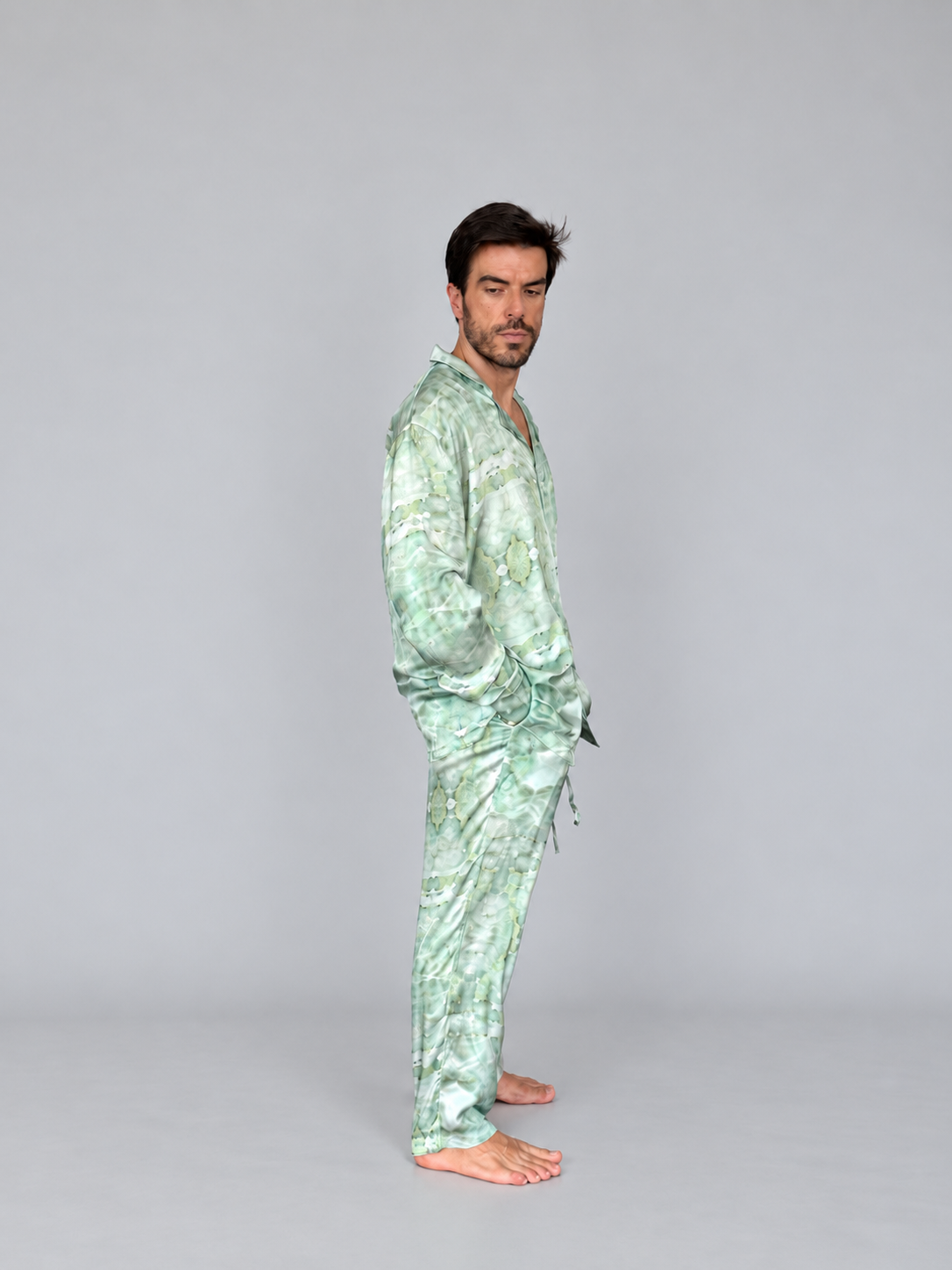 GREEN Tie Die SILK Set for Men/ Party Pajama - PRE SALE