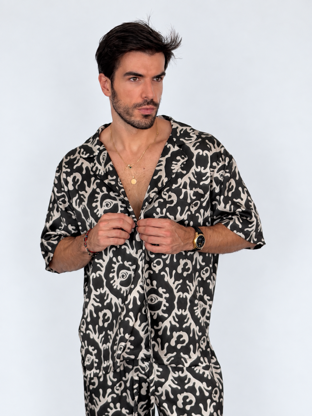 Party Pajama  - BLACK SILK Set for Men PRE SALE