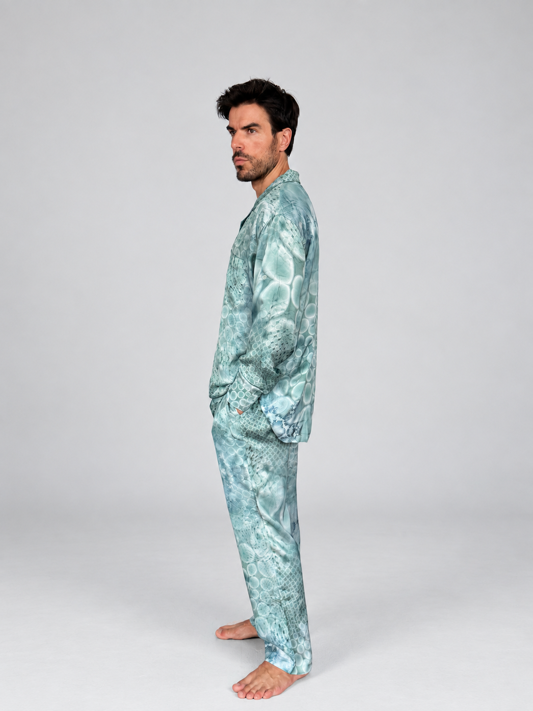 GREEN MANDALA SILK Set for Men/ Party Pajama - PRE SALE