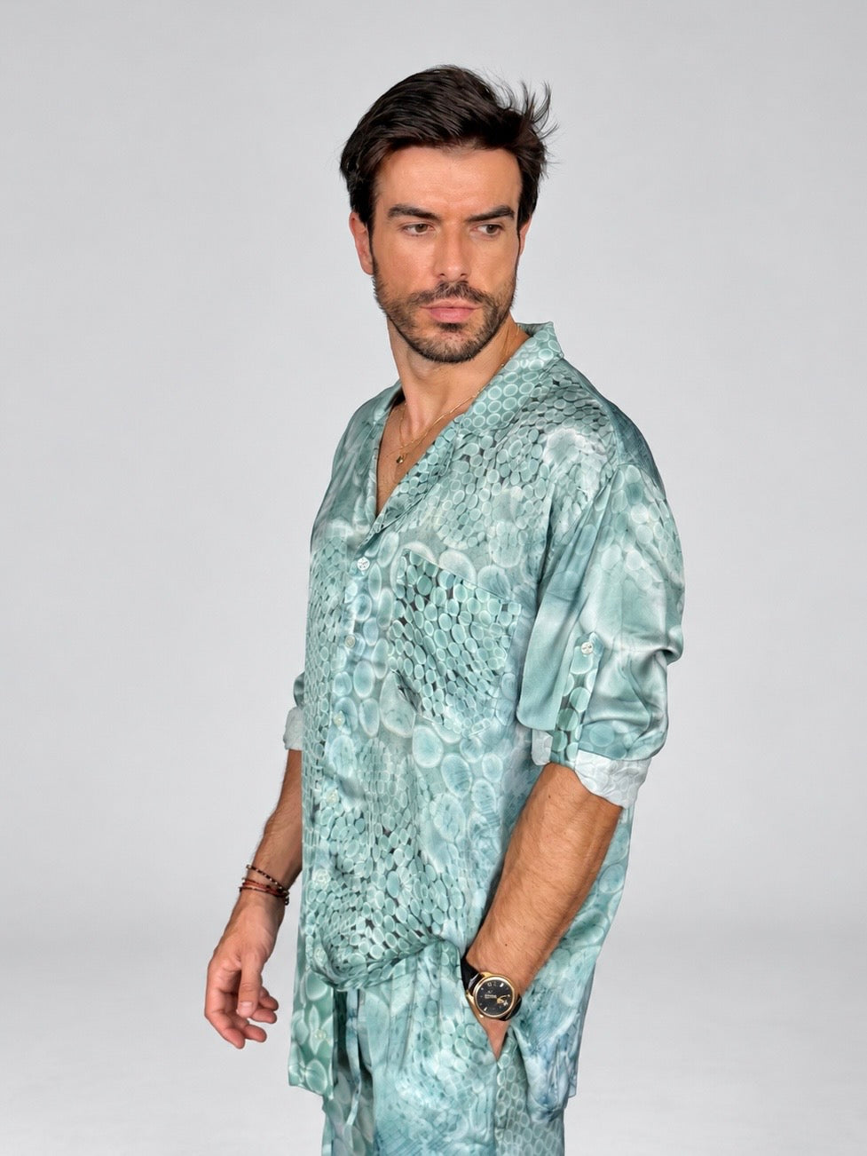 GREEN MANDALA SILK Set for Men/ Party Pajama - PRE SALE