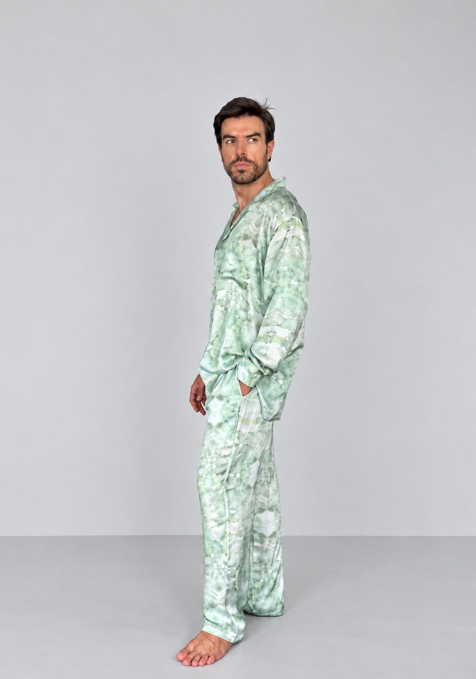 GREEN Tie Die SILK Set for Men/ Party Pajama - PRE SALE