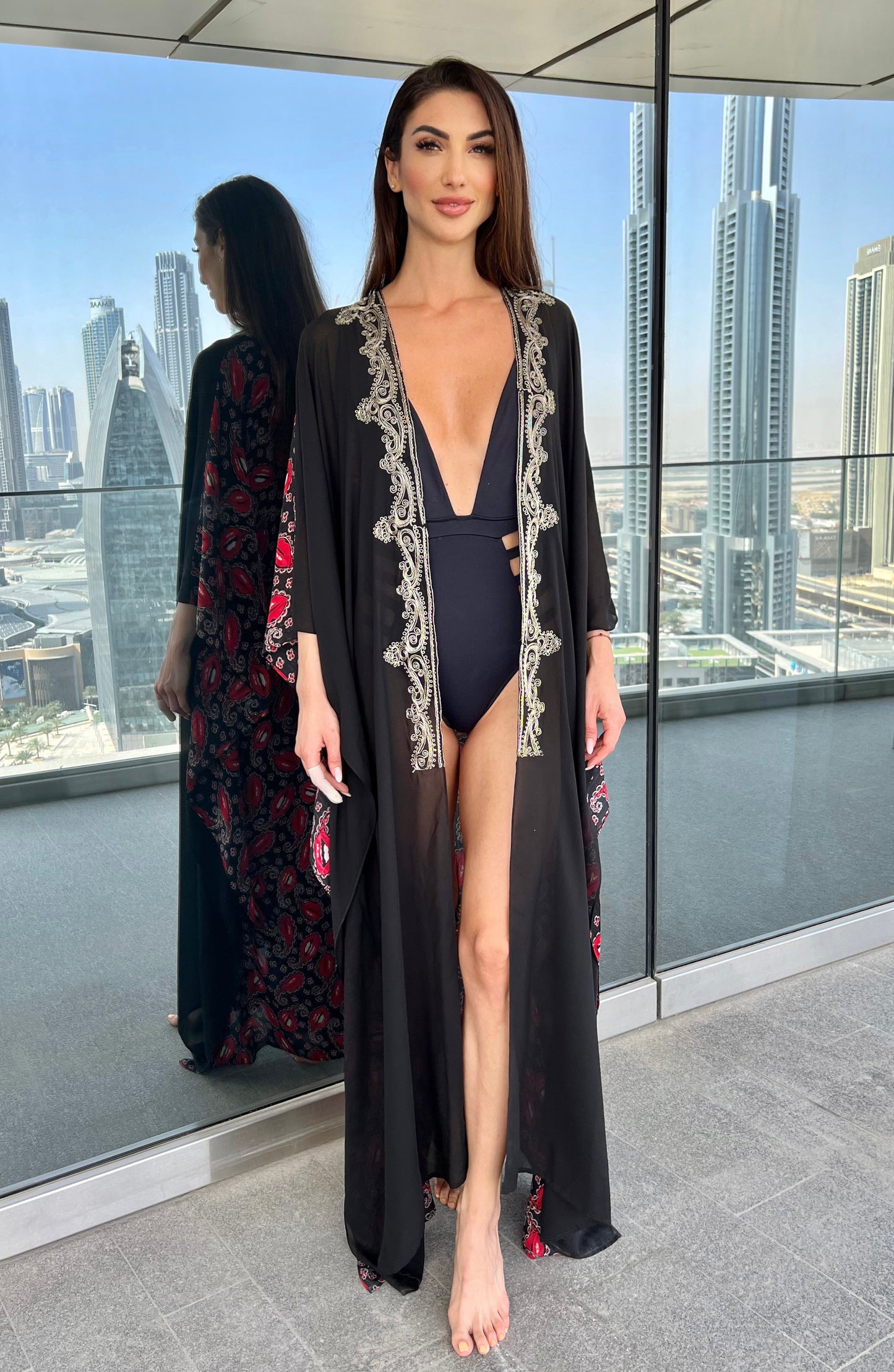 Unique double side kaftan/kimono